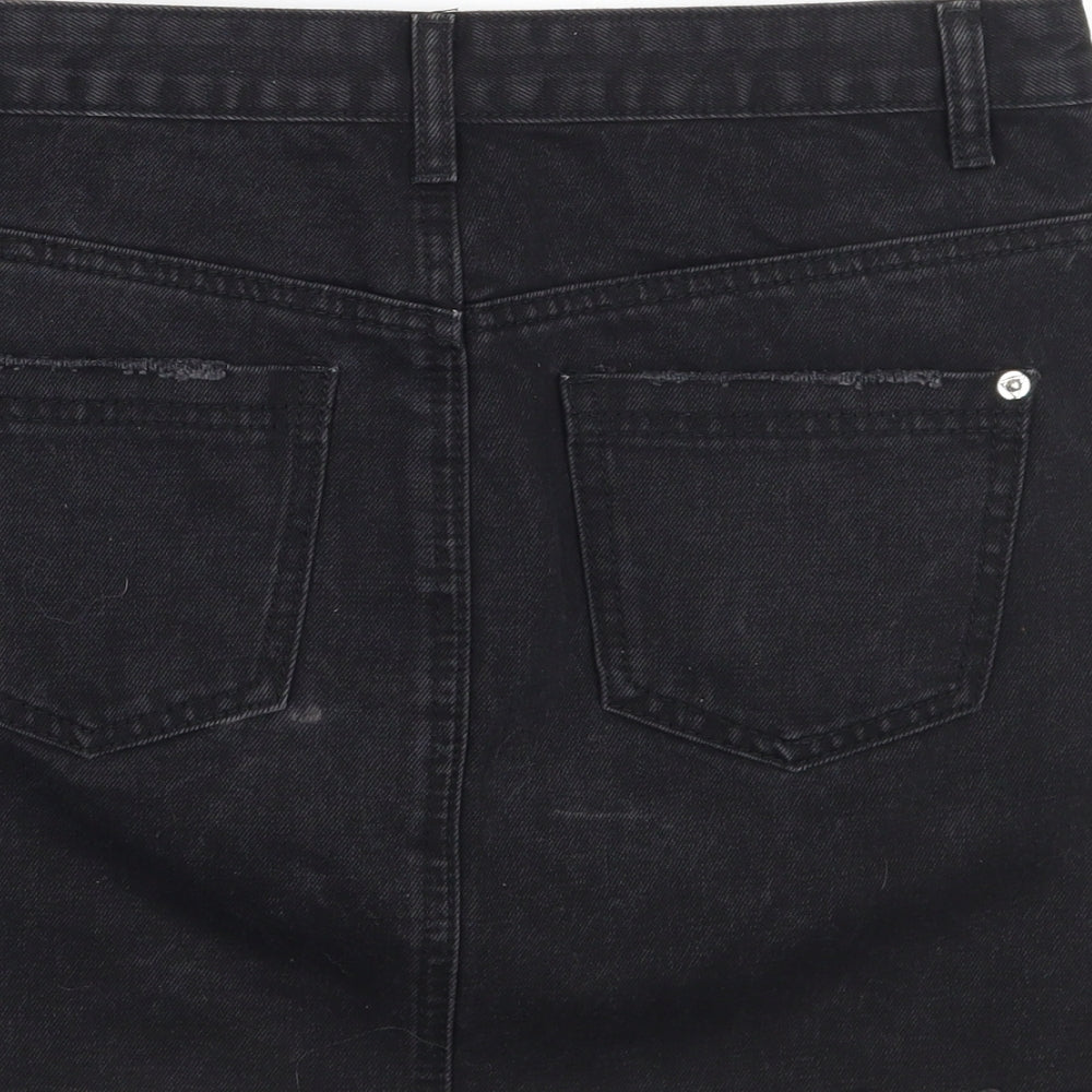 Missguided Womens Black Rayon A-Line Skirt Size 10