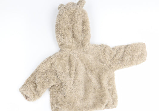 miniclub Baby Brown Full Zip Jumper Size 0-3 Months