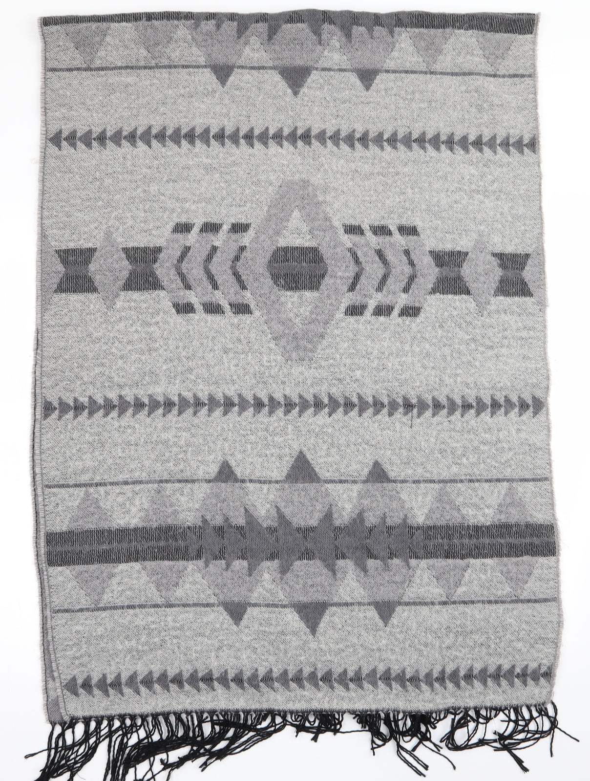 Preworn Womens Grey Geometric Shawl/Wrap