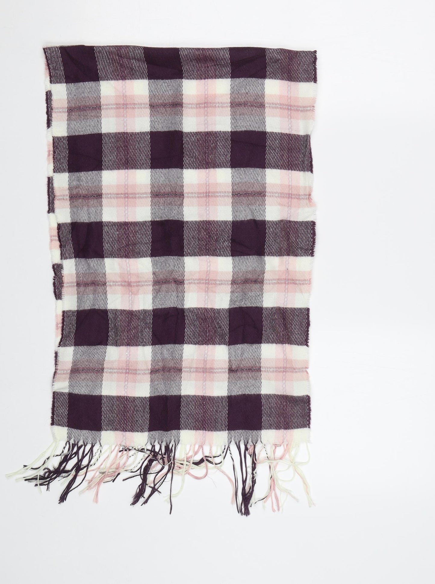 TU Womens Purple Check Scarf