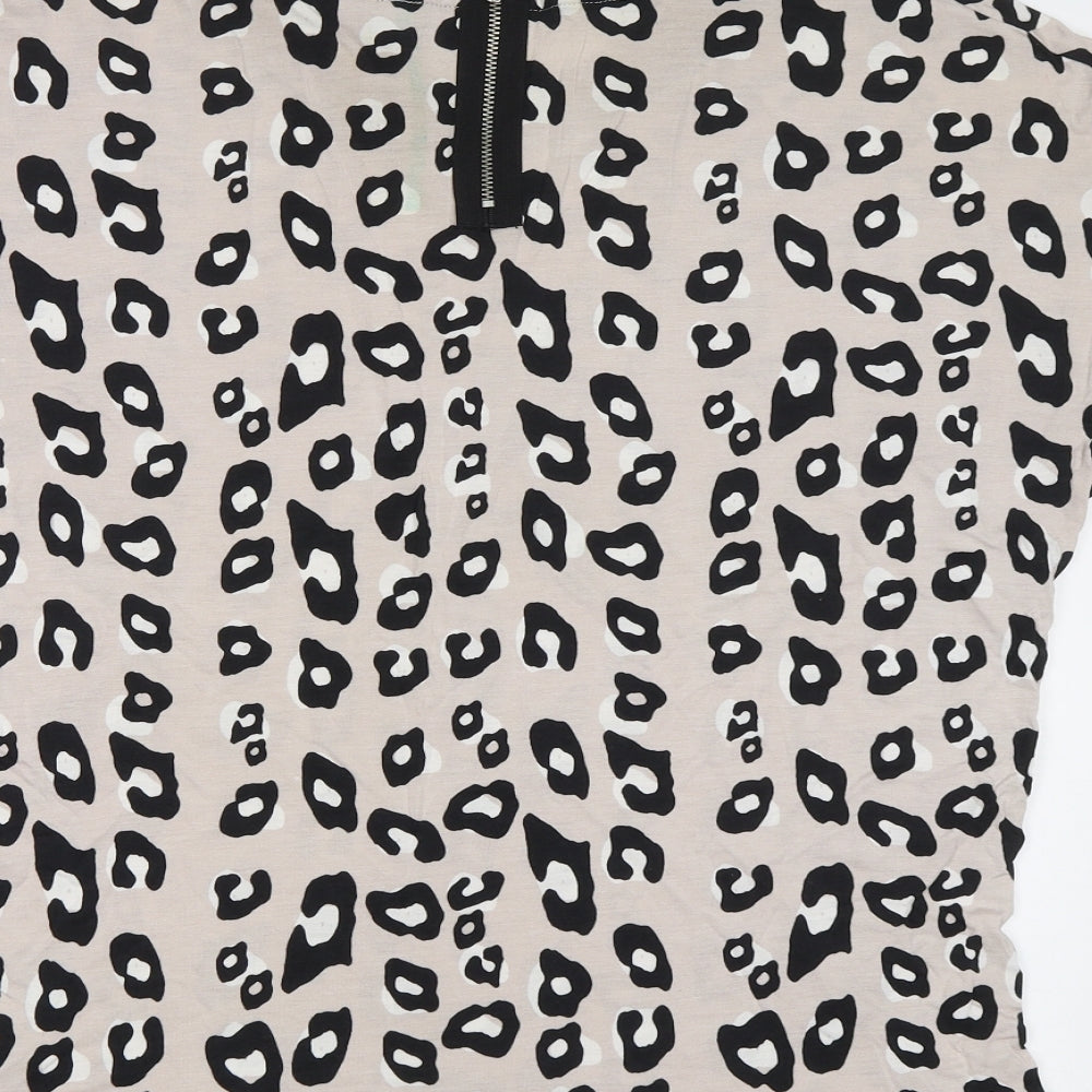 NEXT Womens Beige Animal Print Basic Blouse Size 12
