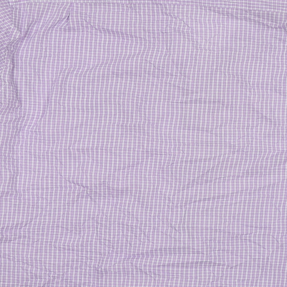 NEXT Mens Purple Check Button-Up Size 15.5