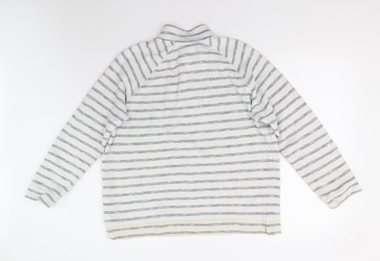 M&Co Womens Multicoloured Striped Henley Sweatshirt Size 16