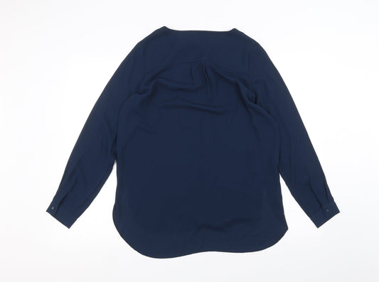 Selected Femme Womens Blue Basic Button-Up Size 6