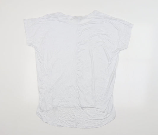Boohoo Womens White Basic Blouse Size 12