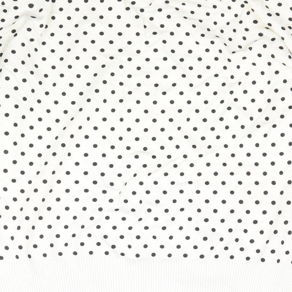 Dorothy Perkins Womens Ivory Polka Dot Knit Pullover Jumper Size 10
