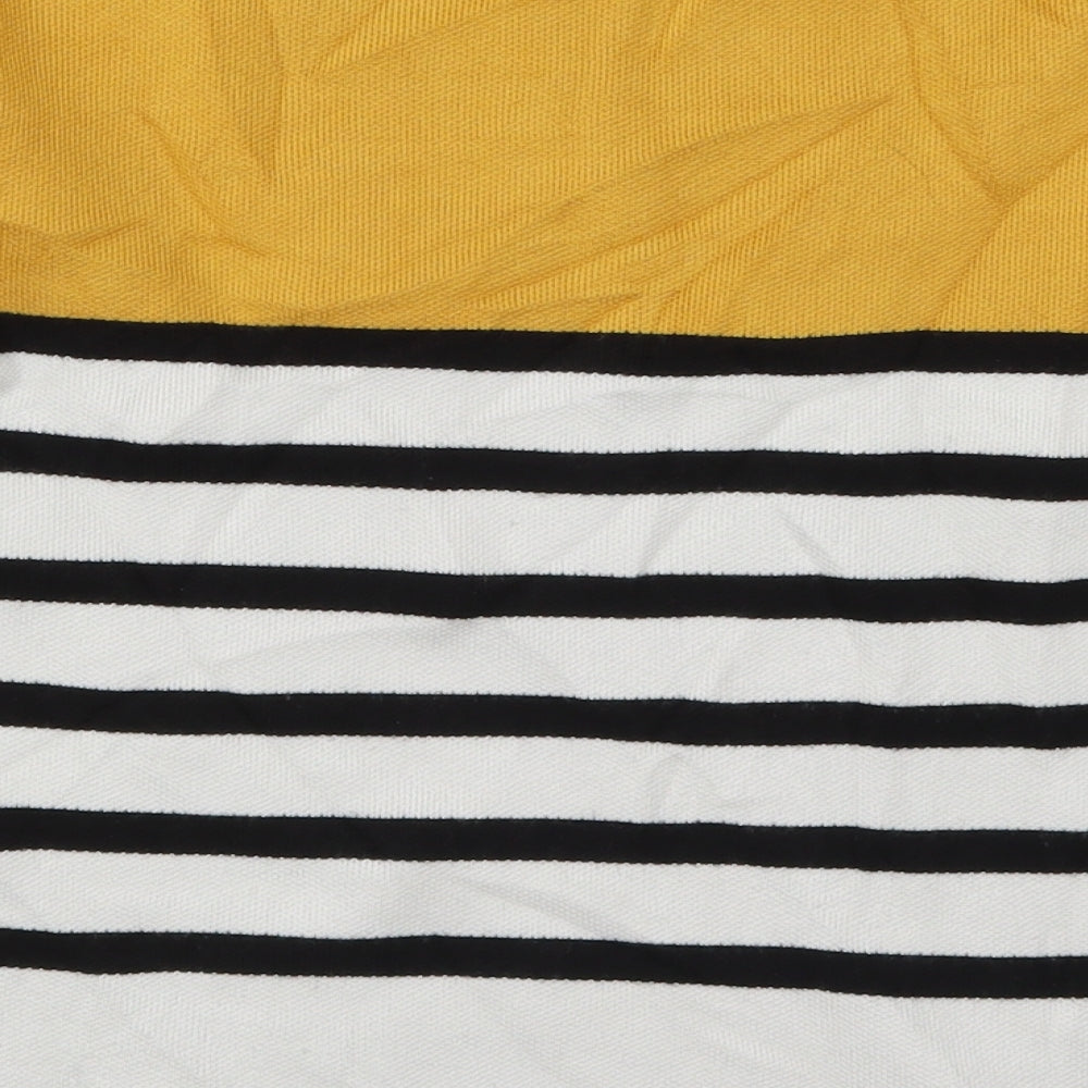 New Look Womens Yellow Striped Knit Pullover Jumper Size S