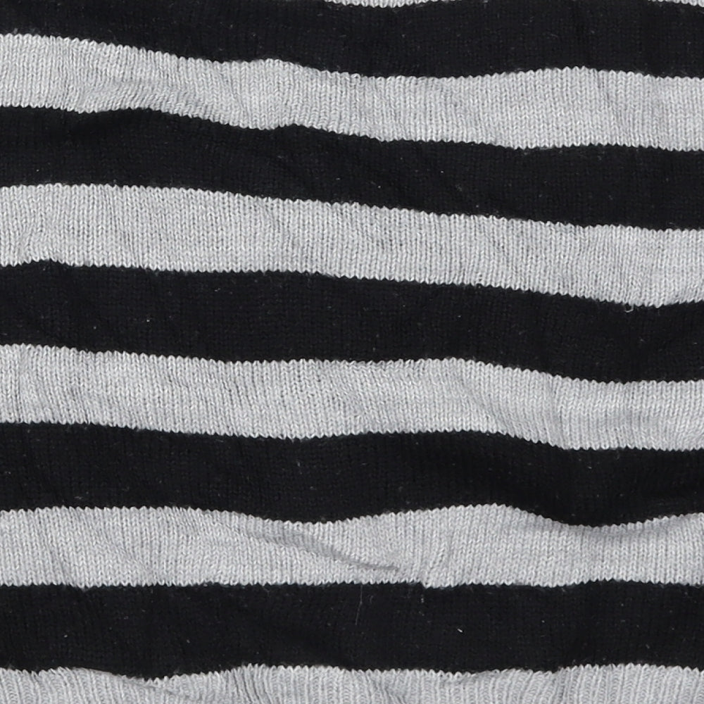 Preworn Womens Grey Striped Knit Pullover Jumper Size S