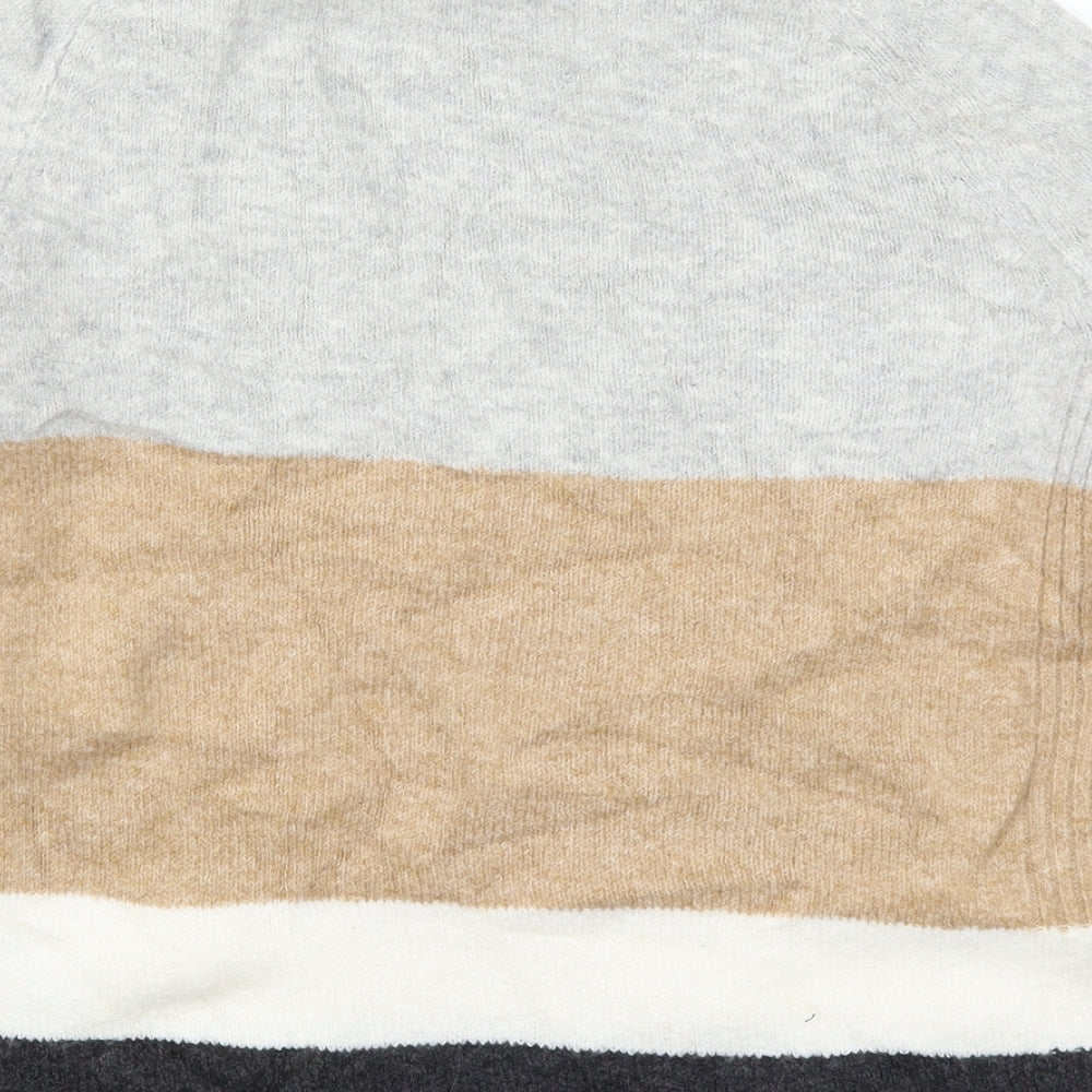 Marks and Spencer Womens Beige Striped Knit Pullover Jumper Size XS