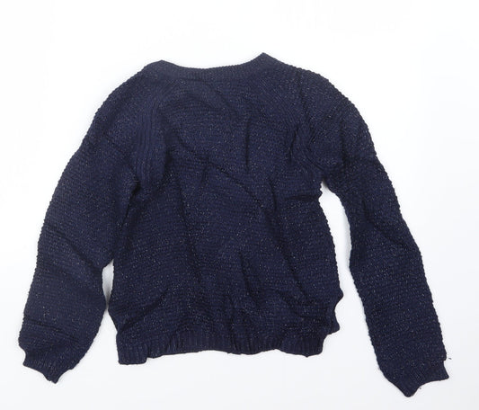 Gap Girls Blue Knit Pullover Jumper Size 10-11 Years