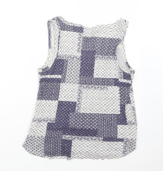 Dorothy Perkins Womens Blue Geometric Basic Blouse Size 14