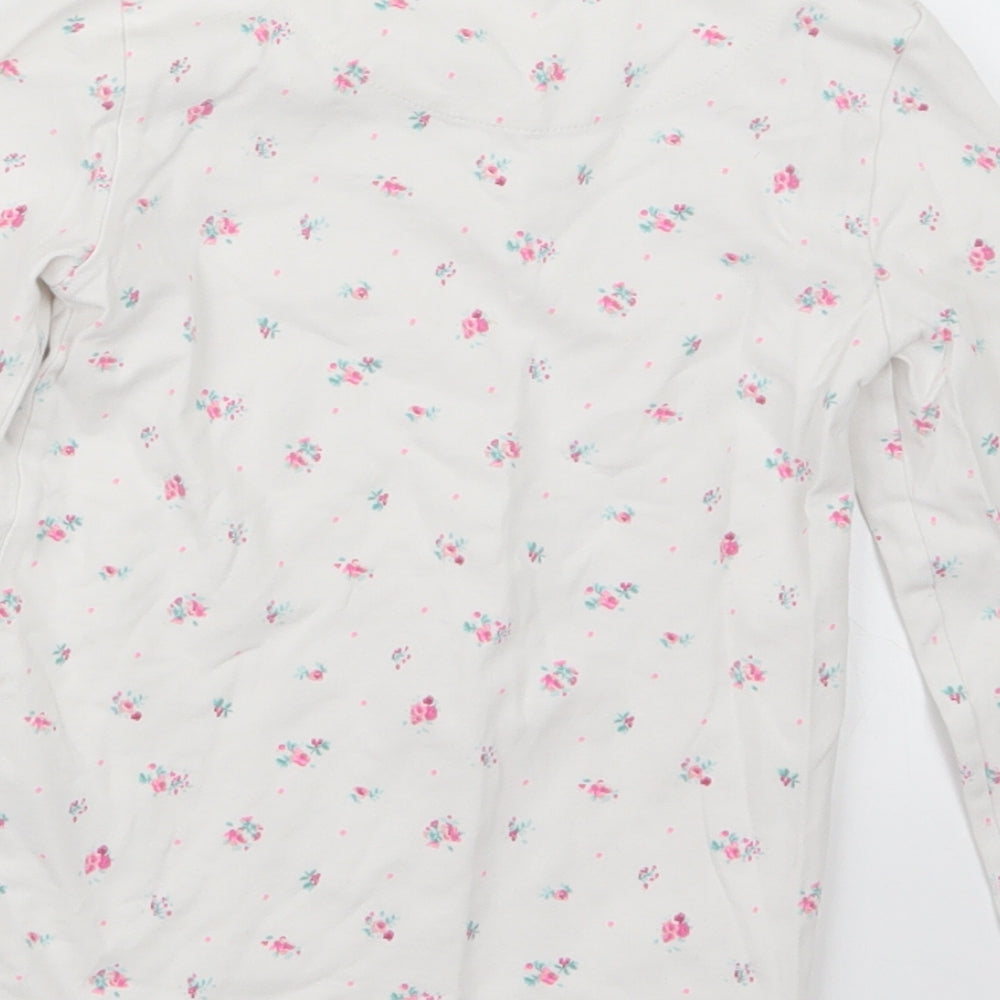 Marks and Spencer Girls White Floral Top Pyjama Set Size 6-7 Years