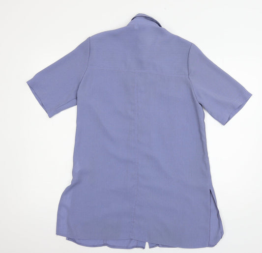 Award Womens Blue Basic Button-Up Size 12