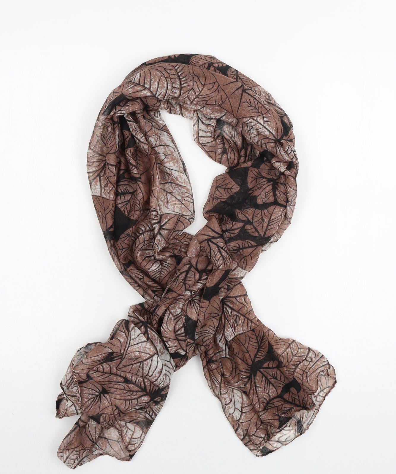 Preworn Womens Brown Geometric Scarf