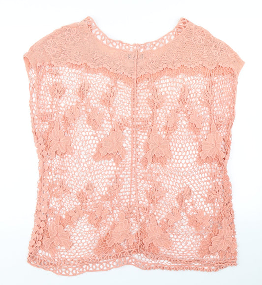 Katies Womens Pink Tunic T-Shirt Size L - Netted