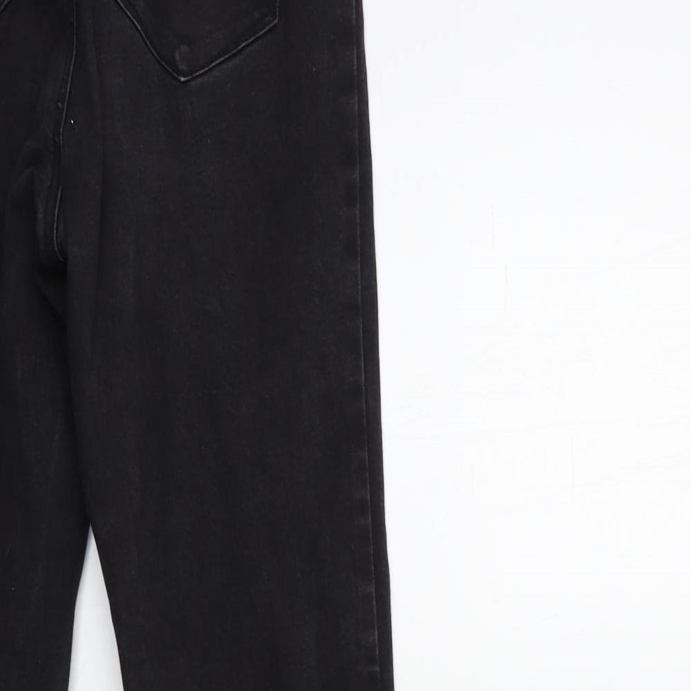 Brand and care label for Denim & Co. women’s black denim skinny jeans, size UK 10, 30-inch leg