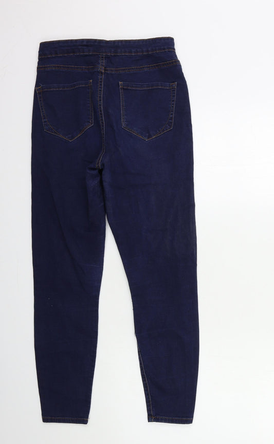 Denim & Co. Womens Blue Denim Skinny Jeans Size 10 L25 in