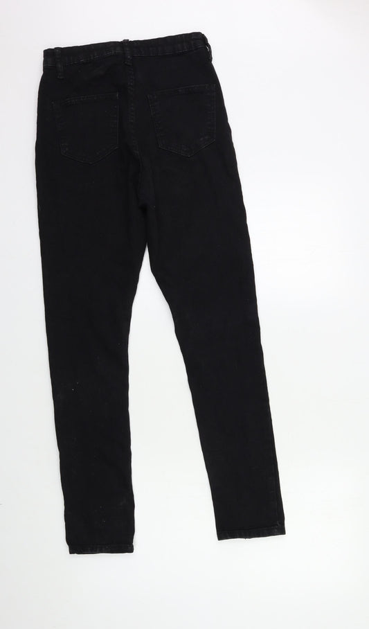 PRETTYLITTLETHING Womens Black Denim Skinny Jeans Size 8 L28 in
