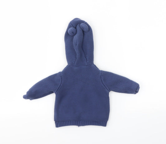 M&S Boys Blue Basic Jacket Coatigan Size 3-6 Months