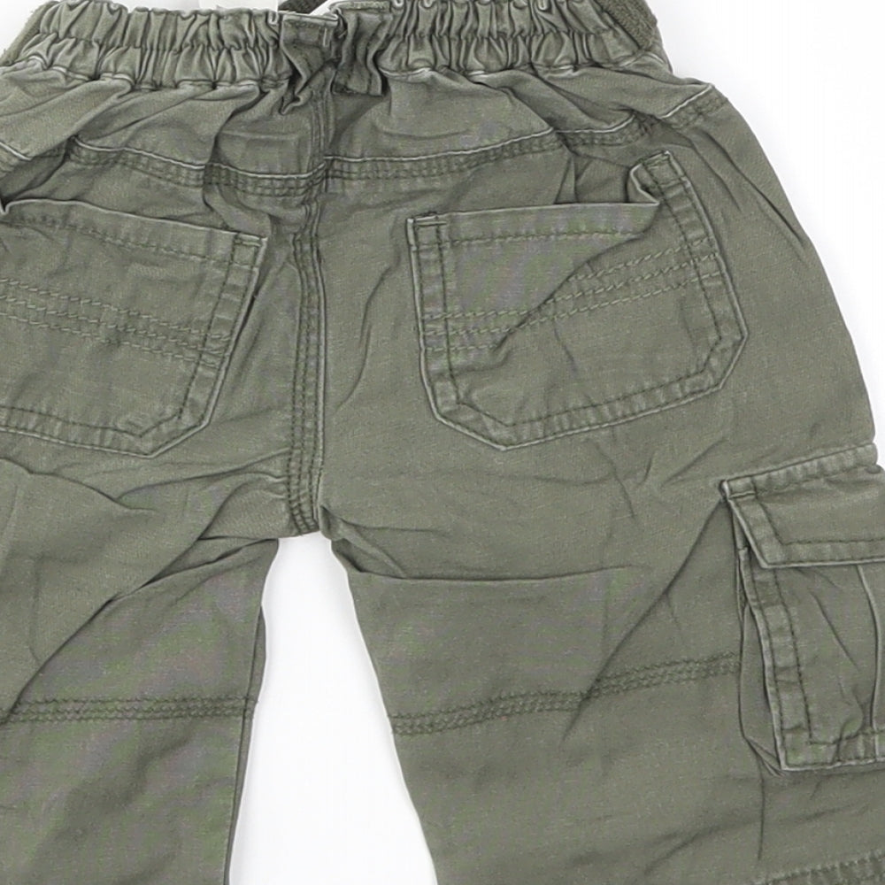 M Boys Green Cargo Trousers Size 3-6 Months
