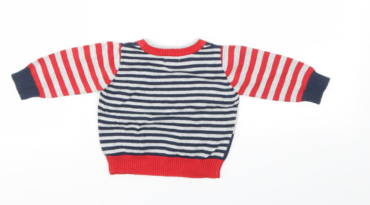 BHS Boys Multicoloured Striped Pullover Jumper Size 3-6 Months