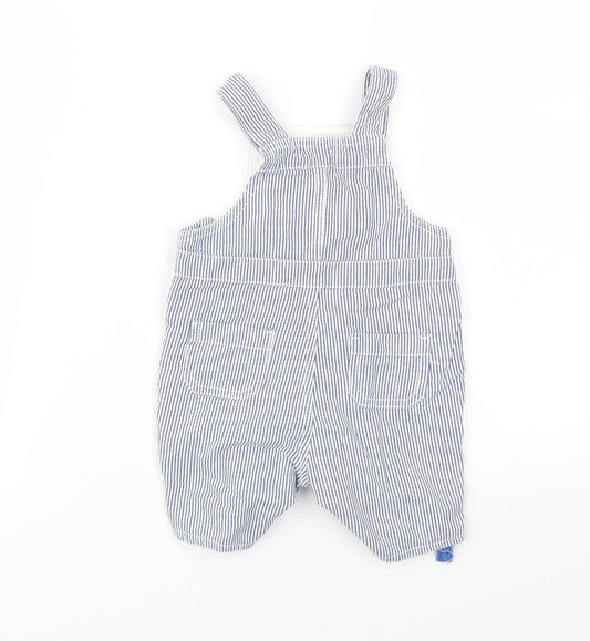 JHON LEWIS Boys Blue Striped Babygrow One-Piece Size 3-6 Months