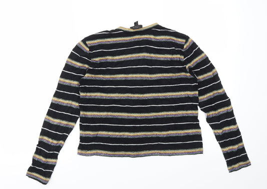 Topshop Womens Multicoloured Striped Basic T-Shirt Size 8