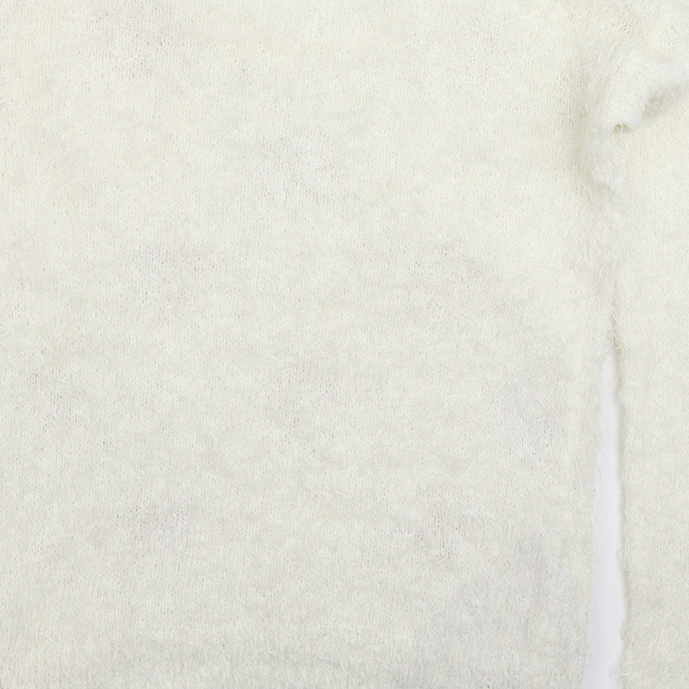 TU Womens White Knit Pullover Jumper Size 12