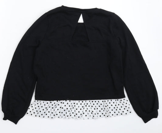 VERO MODA Womens Black Spotted Pullover Sweatshirt Size S
