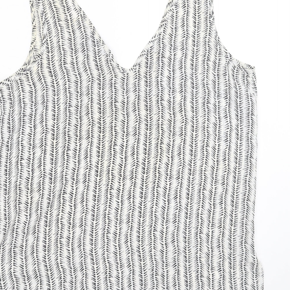 Primark Womens White Geometric Basic Blouse Size 10