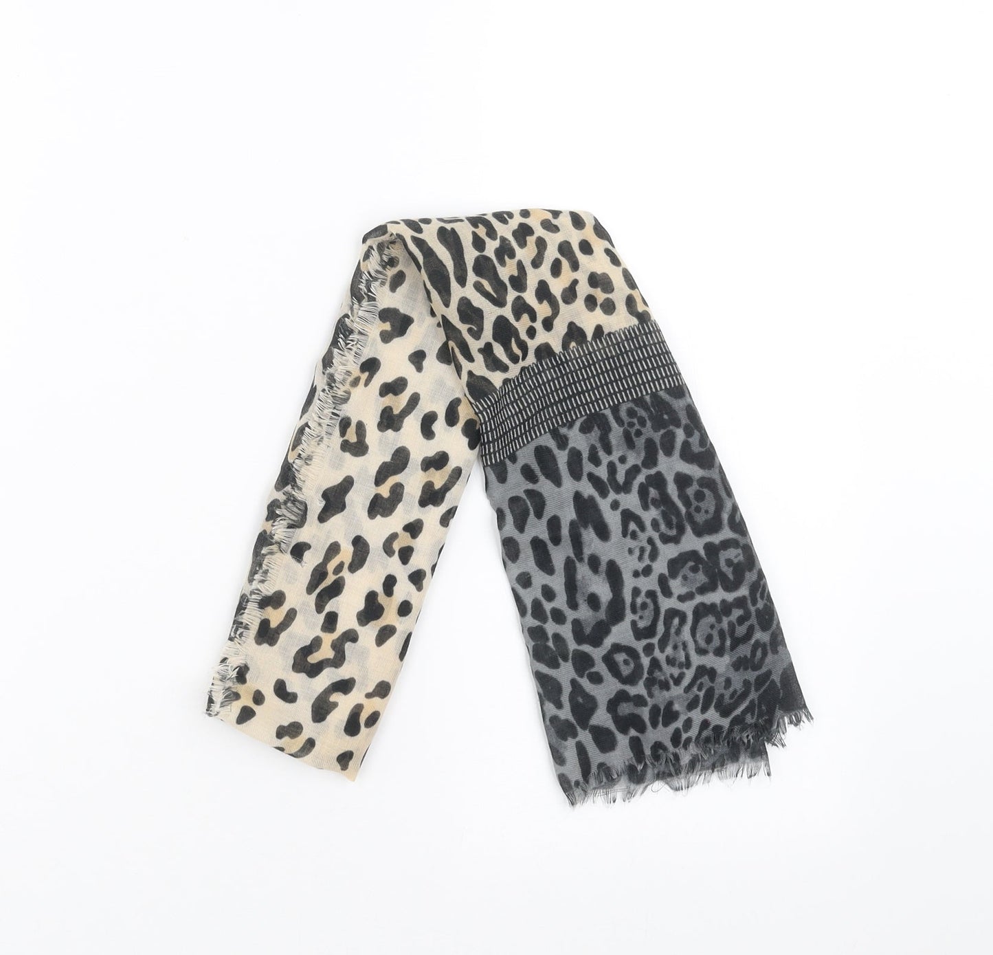 Preworn Womens Beige Animal Print Scarf