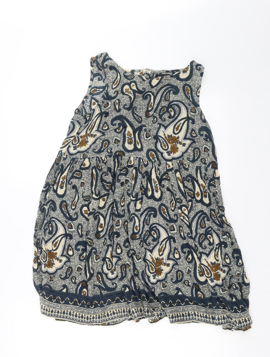 River Island Womens Blue Paisley Basic Blouse Size 6