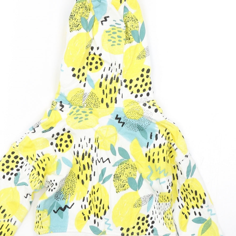 TU Girls Yellow Floral Full Zip Hoodie Size 3 Years - Lemons