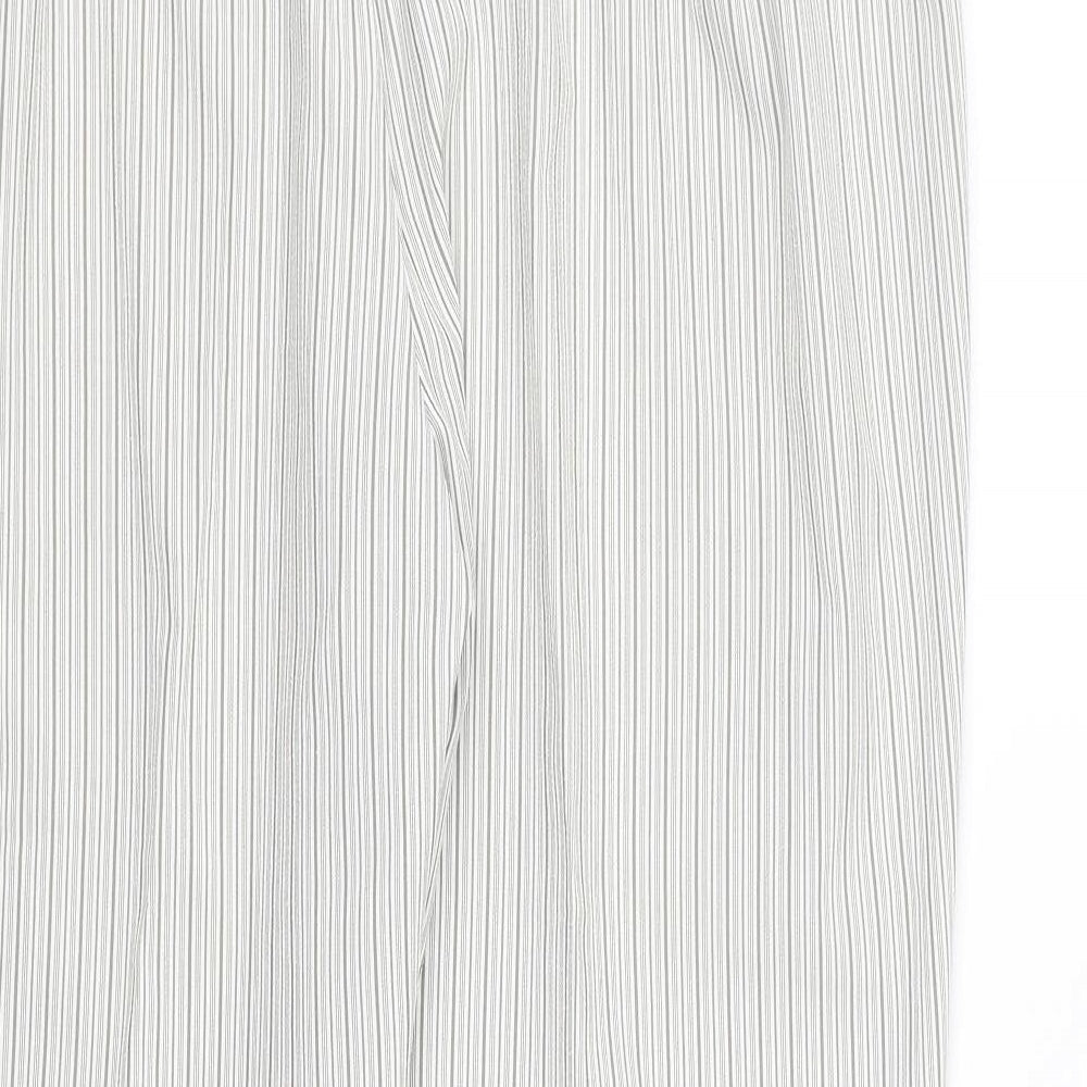 BM Womens White Striped Cropped Trousers Size 18 L24 in