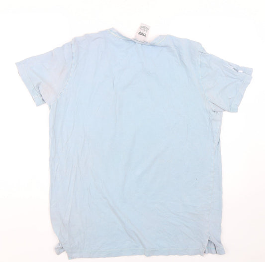 PINK Womens Blue Top Pyjama Top Size L