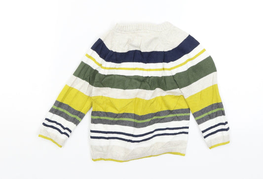 H&M Baby White Striped Pullover Jumper Size 9-12 Months