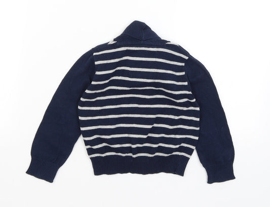 Cool Club Boys Blue Striped Cardigan Jumper Size 2 Years