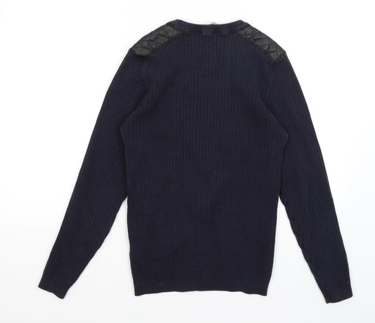 Dissident Mens Blue Pullover Jumper Size S