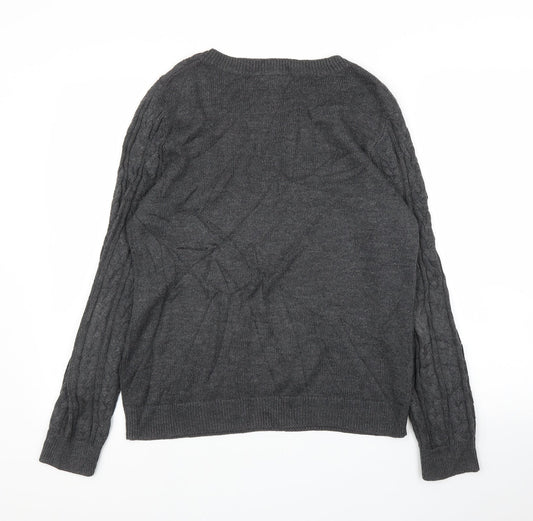 H&M Mens Grey Pullover Jumper Size M
