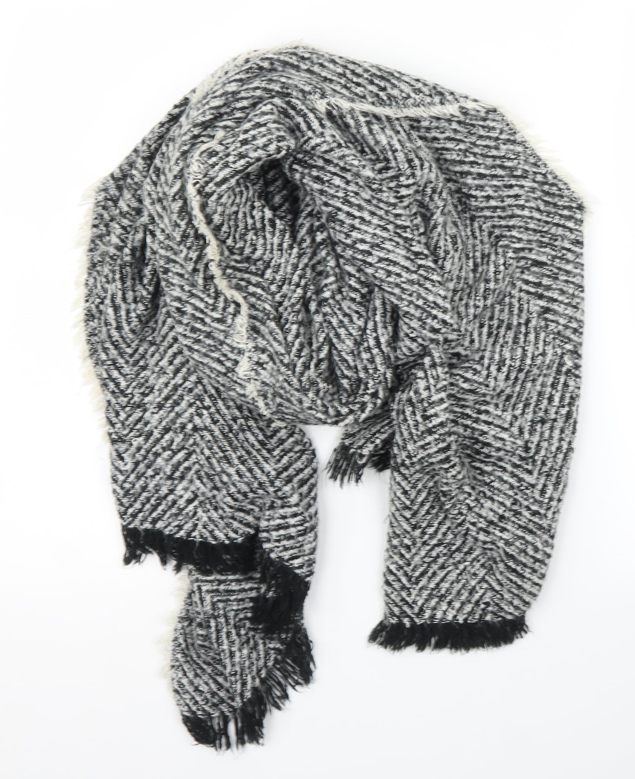 Preworn Unisex Grey Herringbone Shawl/Wrap
