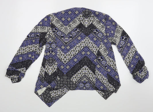 New Look Womens Blue Floral Jacket Size 10