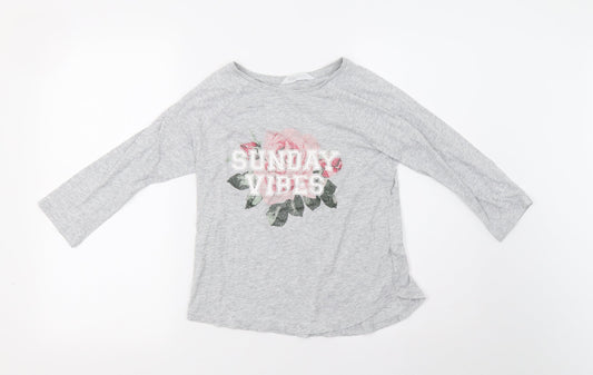 H&M Girls Grey Pyjama Top Size 8-9 Years - sunday vibes