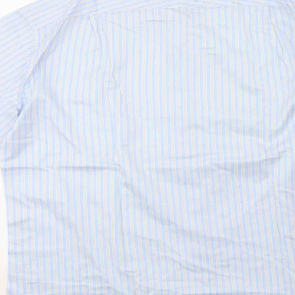 Marks and Spencer Mens Grey Striped Button-Up Size L