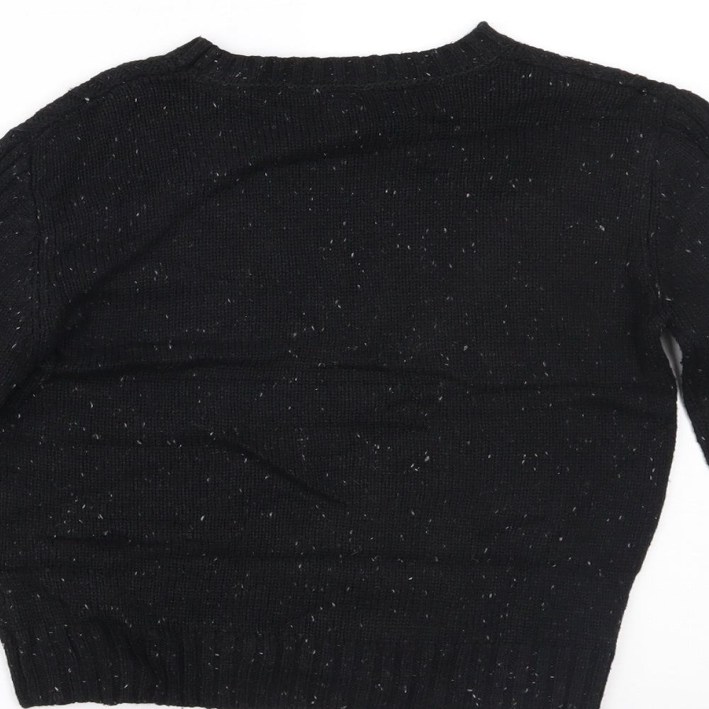 Marks and Spencer Boys Black Pullover Jumper Size 7-8 Years