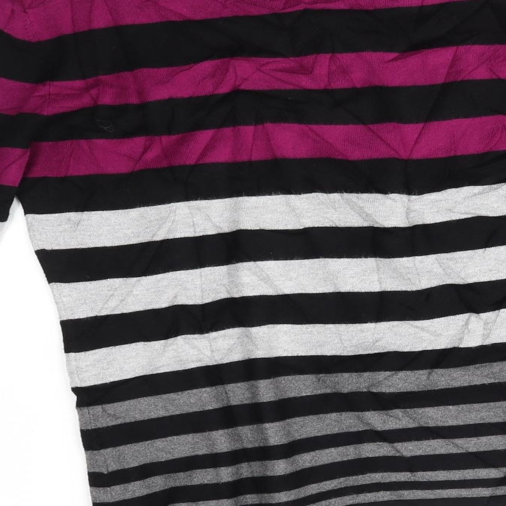 planet Womens Purple Striped Pullover Jumper Size S