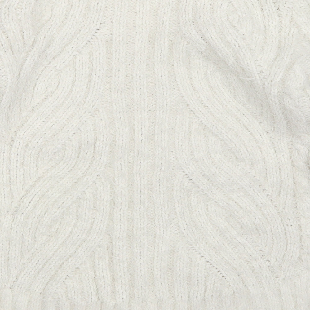 M&S Womens White Pullover Jumper Size M