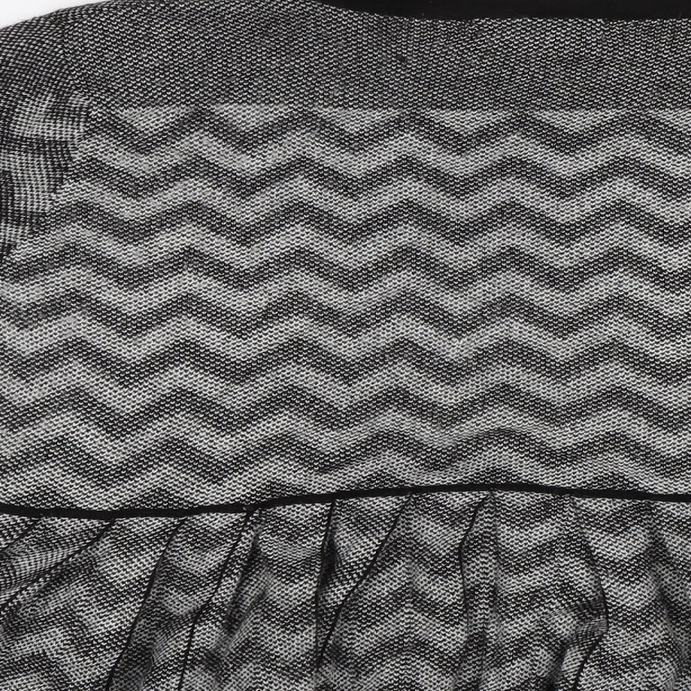 M&S Womens Black Striped Cardigan Jumper Size 12