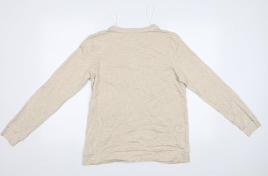 Yns Tekstil Womens Beige Pullover Sweatshirt Size M - Chic
