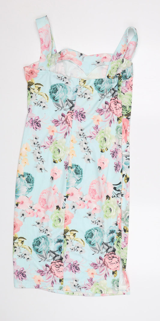 CBR Womens Multicoloured Floral Bodycon Size L