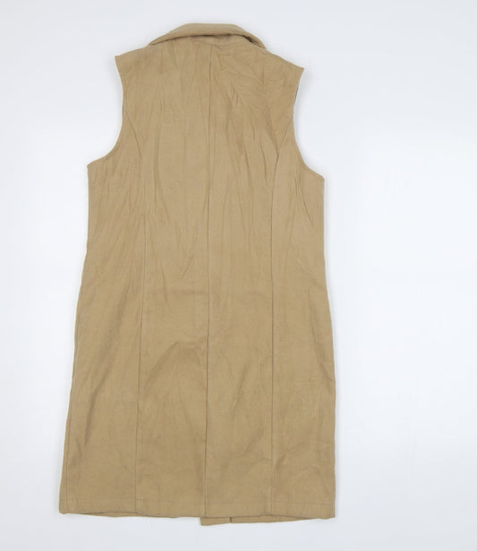 Missguided Womens Beige Overcoat Waistcoat Size 8